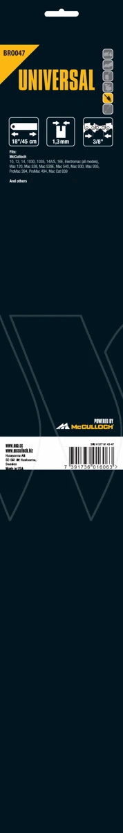 Mcculloch Zaagblad 45cm 1.3 3/8 60s A318 2 Mcculloch Zaagblad 45cm 1.3 3/8 60s A318 - Afbeelding 2